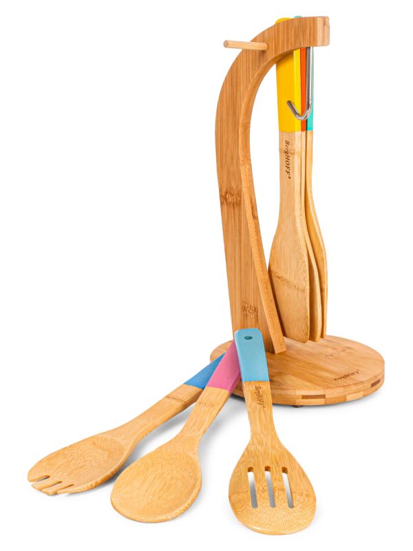 Berghoff 7-Piece Cooknco Bamboo Banana Hanger & Utensil Set